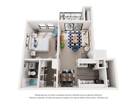 Pet-Friendly Apartments in Houston, TX – Magnolia Terrace – 1 Bed, 1 Bath, 602 sq. ft. Iris